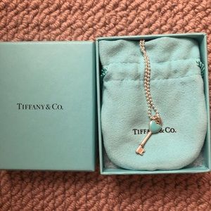 Tiffany heart key pendant necklace